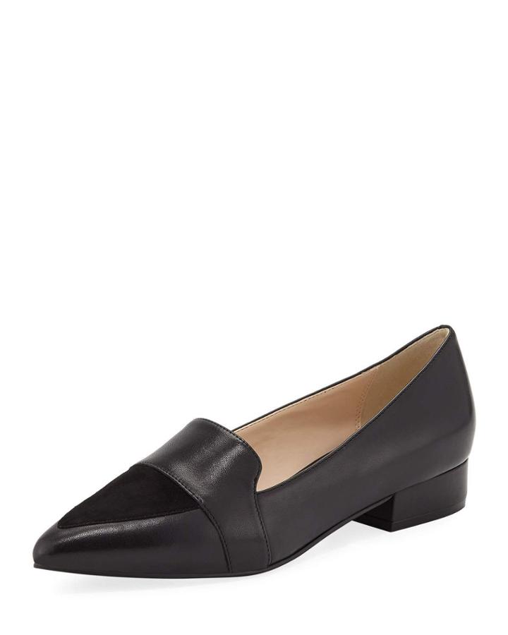 Marlee Leather & Suede Skimmers, Black