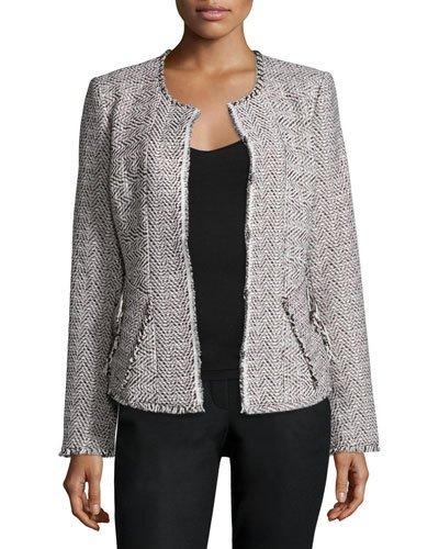 Sydney Deconstructed Herringbone Jacket, Black