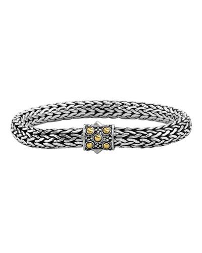 Dot Gold & Silver Medium Oval Chain Bracelet With Jaisalmer Clasp