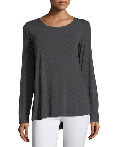 Drape-back Long-sleeve Jersey Top