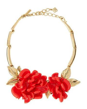 Golden Resin Flower Collar Necklace