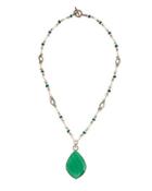 Green Agate & Malachite Pendant Necklace