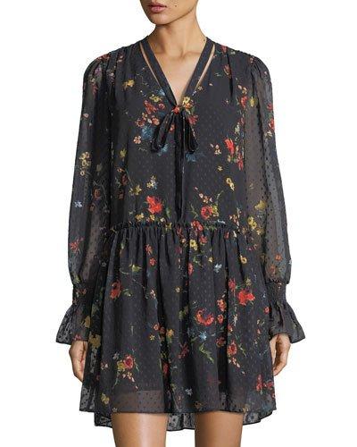 Floral-print Drop-waist Dress