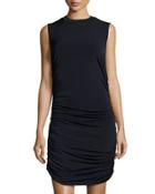 Jersey Ruched Dress, Navy