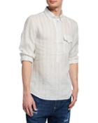 Men's Pullover Leisure-fit Oxford Striped Cotton