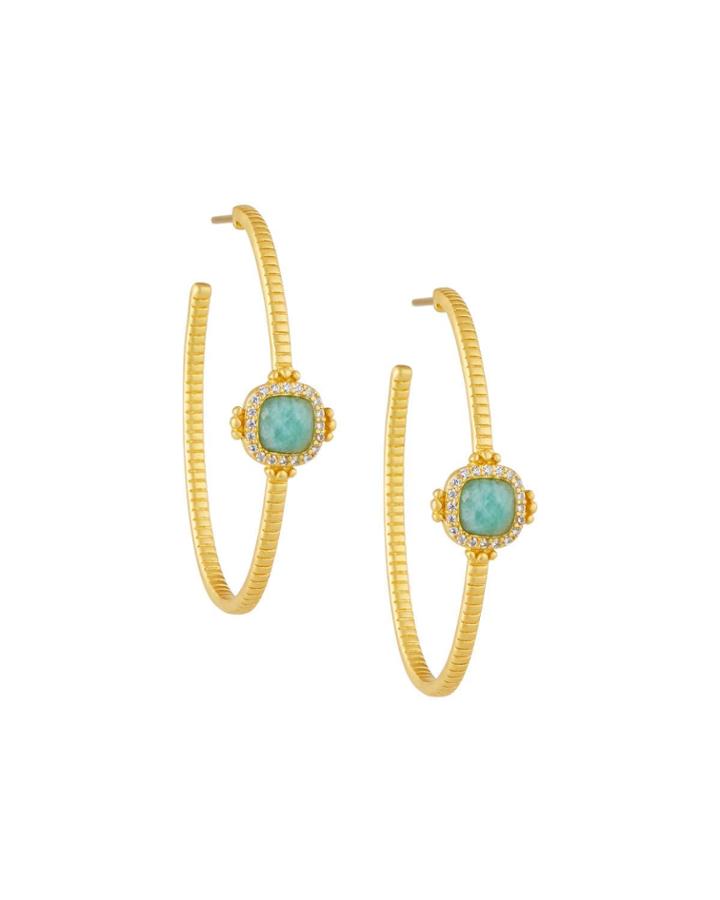 Amazonian Allure Single-stone Hoop Earrings
