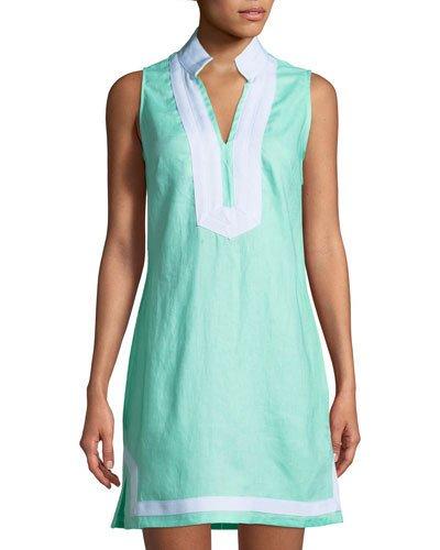 Sleeveless High-neck Tunic Dress