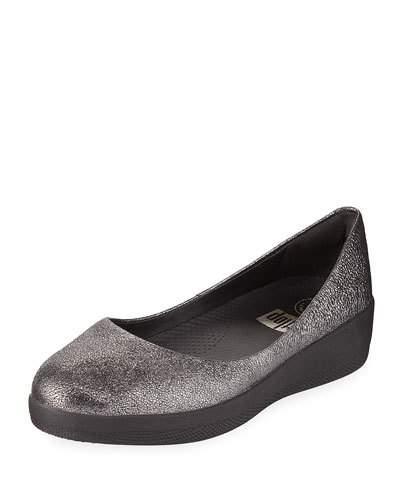Shimmer Suede Slip-on Ballerina
