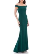 Off-the-shoulder Crepe Gown