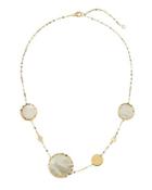 14k Short Blanca Gypsy Mother-of-pearl Station Necklace