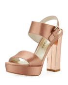 Partisan Satin Block-heel