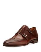 Hand Antiqued Leather Oxford, Brown