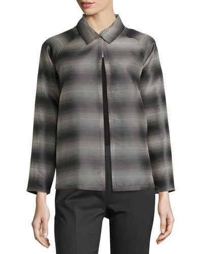 Zineb Striped Topper Jacket, Ash