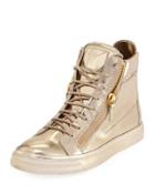 London Metallic High-top Sneaker,