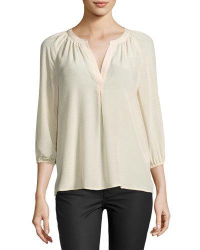 Addie B Silk Check-print Top
