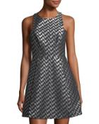 Columbia Chevron Skater Dress, Black Pattern