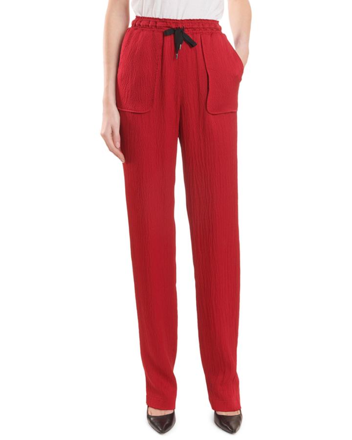 Huddersfield Drawstring Hammered-satin Jogger Pants