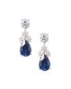 Synthetic Sapphire Pear-drop Earrings