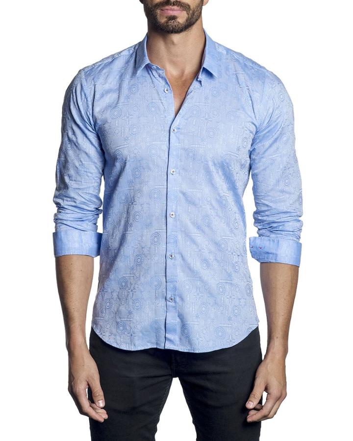 Men's Geometric Print Woven