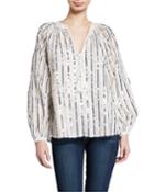 Eden Sequined Tassel-neck Top