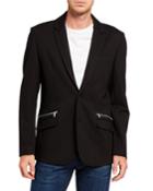 Men's Peak Collar Zip Pocket Blazer