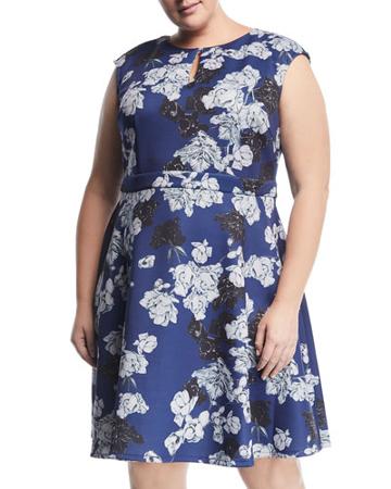 Keyhole Fit-and-flare Dress,