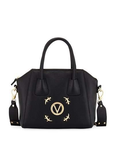 Minmi Pebbled Satchel Bag, Black