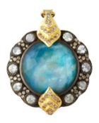 Old World Triplet, Sapphire & Diamond Pendant
