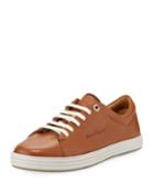 Men's Leather Lace-up Sneakers, Brown