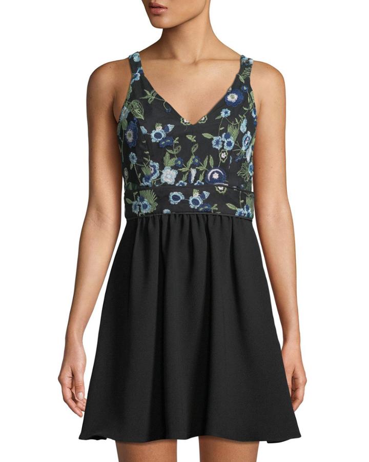 Embroidered Fit & Flare Dress