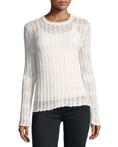 Long-sleeve Pointelle