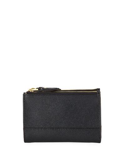 Saffiano Leather Fold-over Wallet