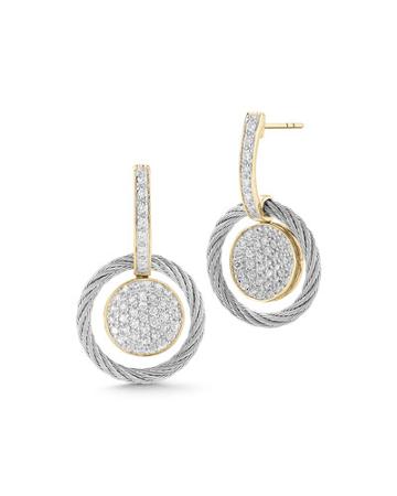 Pave Diamond Cable Drop Earrings