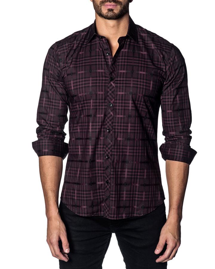 Men's Semi-fitted Plaid-print Sport