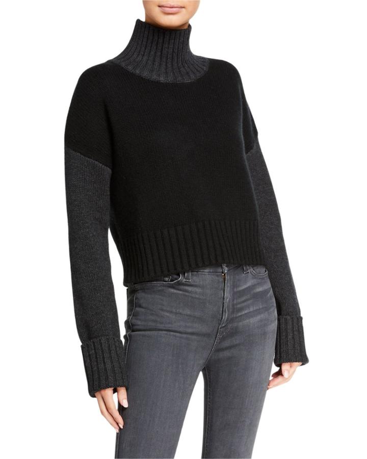 Colorblocked Turtleneck Cashmere