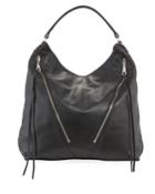 Moto Soft Leather Zip Hobo Bag