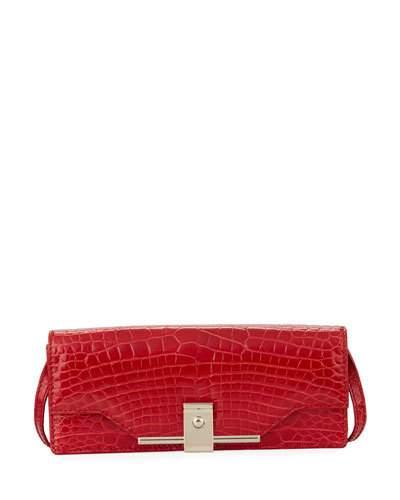 Alligator Flap Crossbody Bag, Red