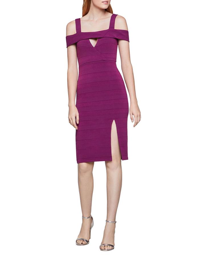Cold-shoulder Sheath Cocktail Dress