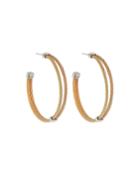 2-tone Cable Hoop Earrings, Rose/yellow