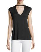 V-neck Back-cutout Jersey Top