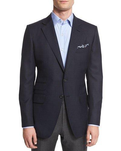 O'connor Base Mini-check Sport Jacket, Navy
