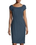 Maddy Wool-blend Sheath Dress, Blue