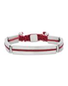 Men's Five-link Stainless Steel Cord Bracelet, Red