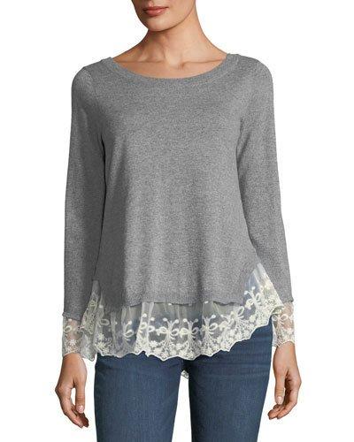 Lace-trim Open-back