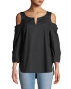 Agnes Cold-shoulder Poplin Blouse