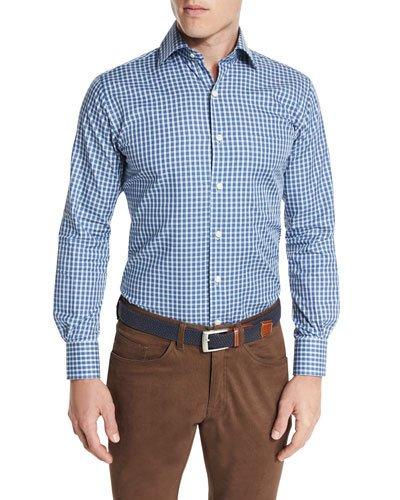 San Juan Gingham Oxford Shirt, Hawaiian Blue