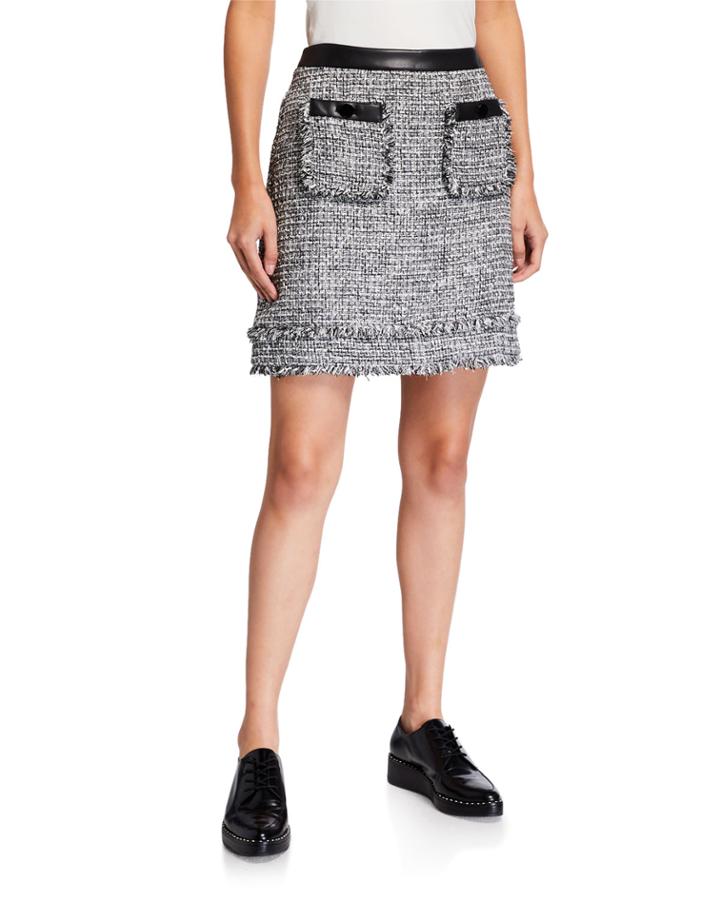 Tweed Faux-leather-trim