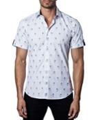 Men's Semi-fitted Sunglasses-dog Print Short-sleeve