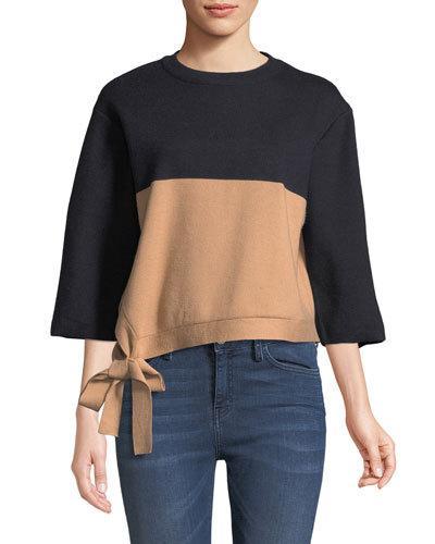 Colorblock Tie-sleeve