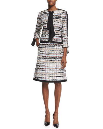 Ribbon-edged Tweed A-line